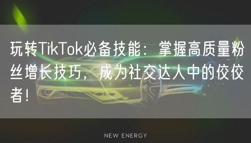 玩转TikTok必备技能：掌握高质量粉丝增长技巧，成为社交达人中的佼佼者！
