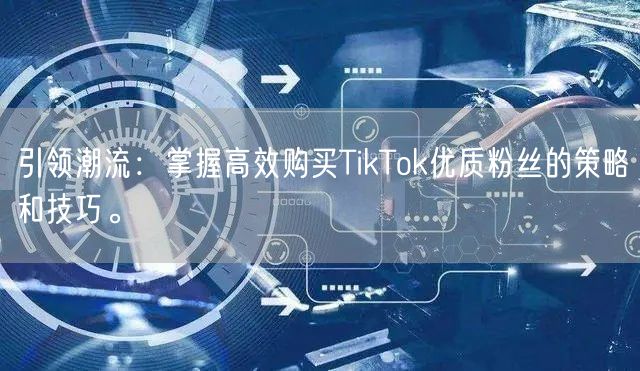 引领潮流：掌握高效购买TikTok优质粉丝的策略和技巧。