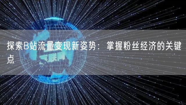 探索B站流量变现新姿势：掌握粉丝经济的关键点