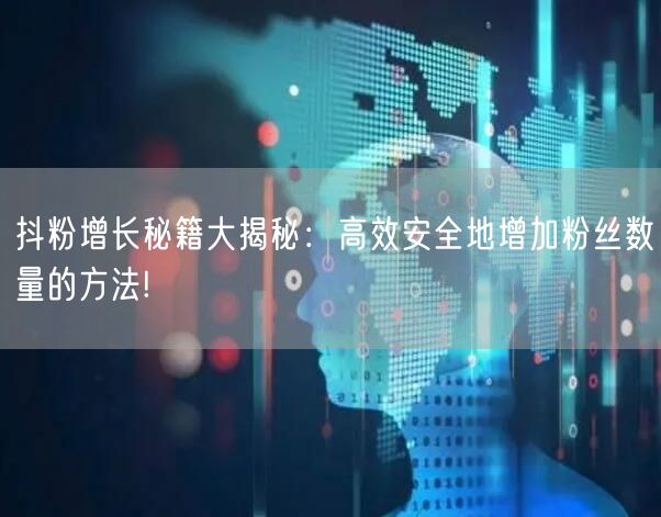抖粉增长秘籍大揭秘：高效安全地增加粉丝数量的方法!