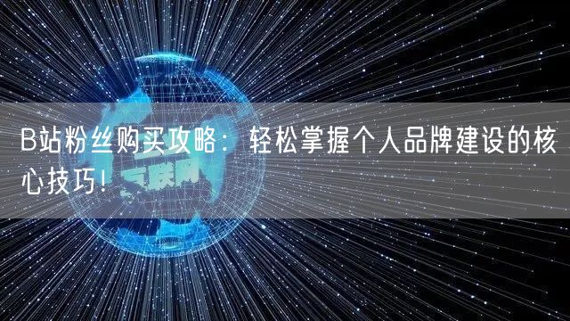 B站粉丝购买攻略：轻松掌握个人品牌建设的核心技巧！