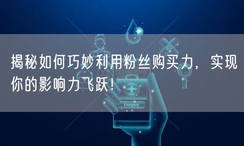 揭秘如何巧妙利用粉丝购买力，实现你的影响力飞跃！