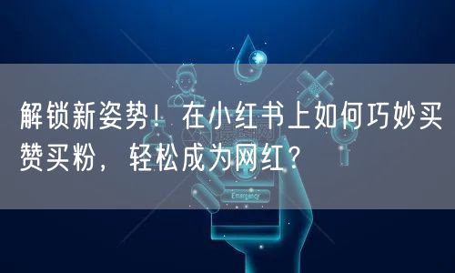 解锁新姿势！在小红书上如何巧妙买赞买粉，轻松成为网红？