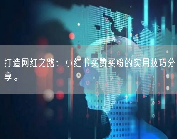 打造网红之路：小红书买赞买粉的实用技巧分享。