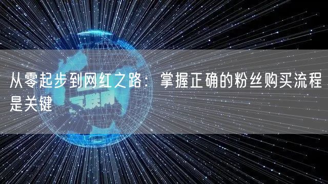 从零起步到网红之路：掌握正确的粉丝购买流程是关键