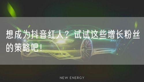 想成为抖音红人？试试这些增长粉丝的策略吧！