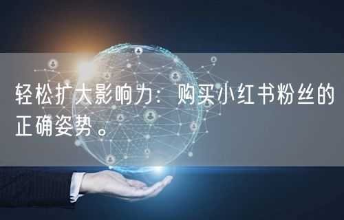 轻松扩大影响力：购买小红书粉丝的正确姿势。