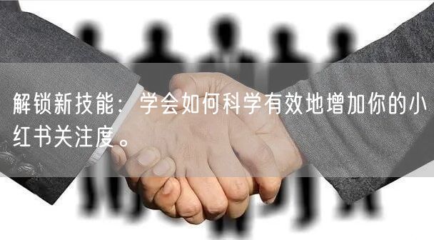 解锁新技能：学会如何科学有效地增加你的小红书关注度。