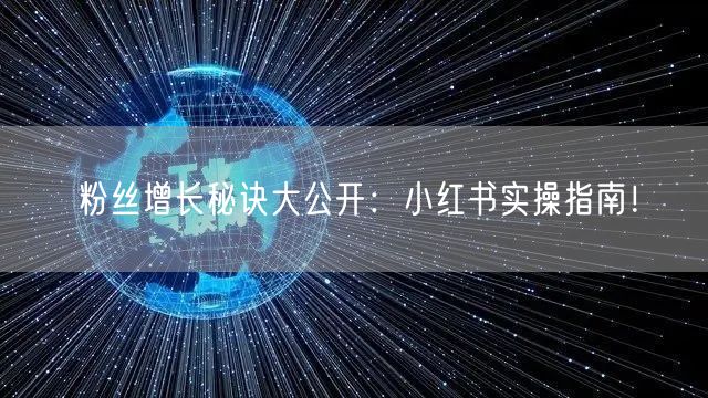 粉丝增长秘诀大公开：小红书实操指南！