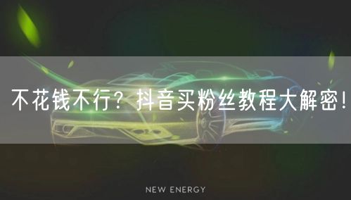 不花钱不行？抖音买粉丝教程大解密！